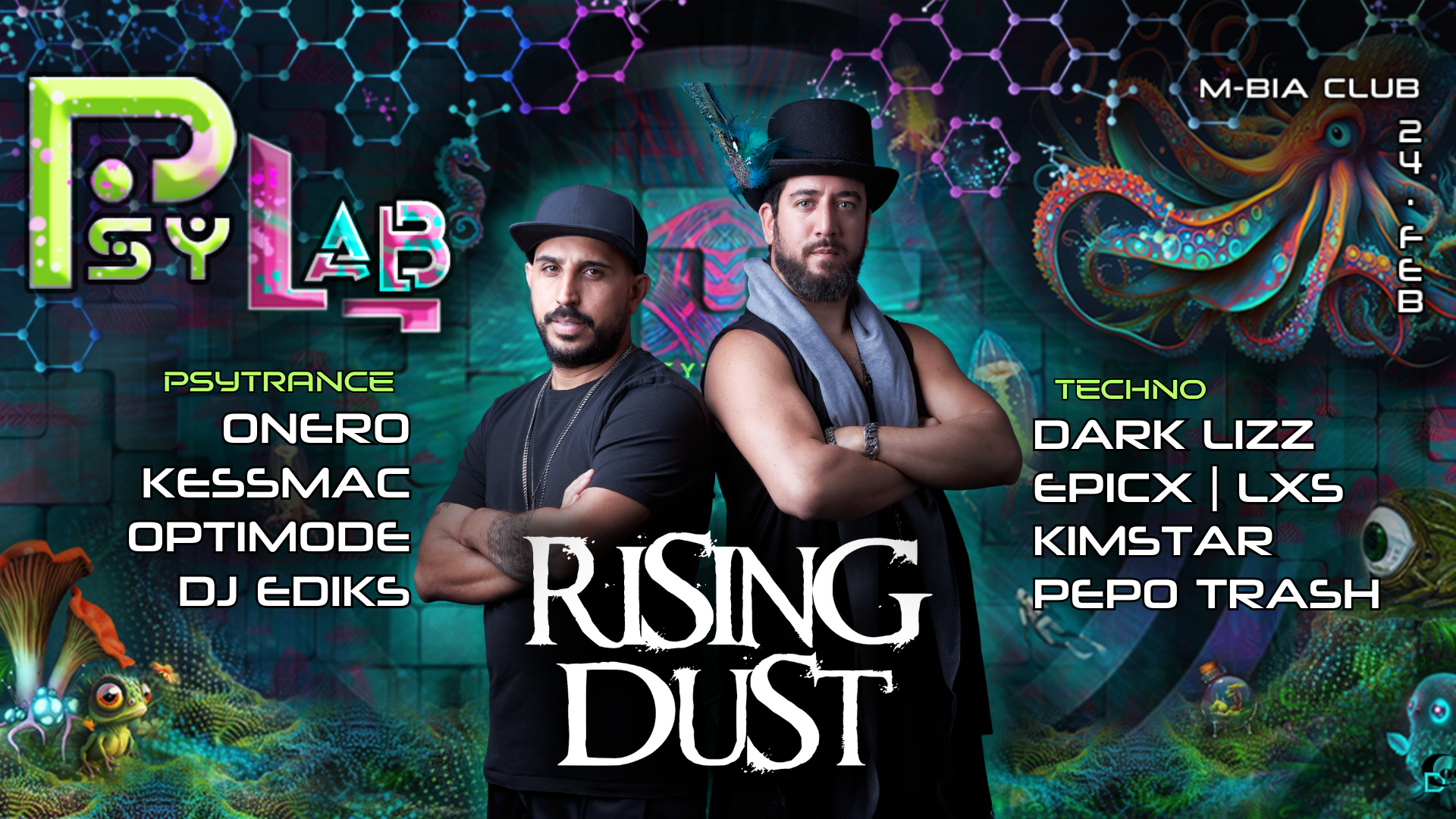 PsyLab with Rising Dust, Onero, DarK LiZZ, Epicx uvm at M-BIA, Berlin