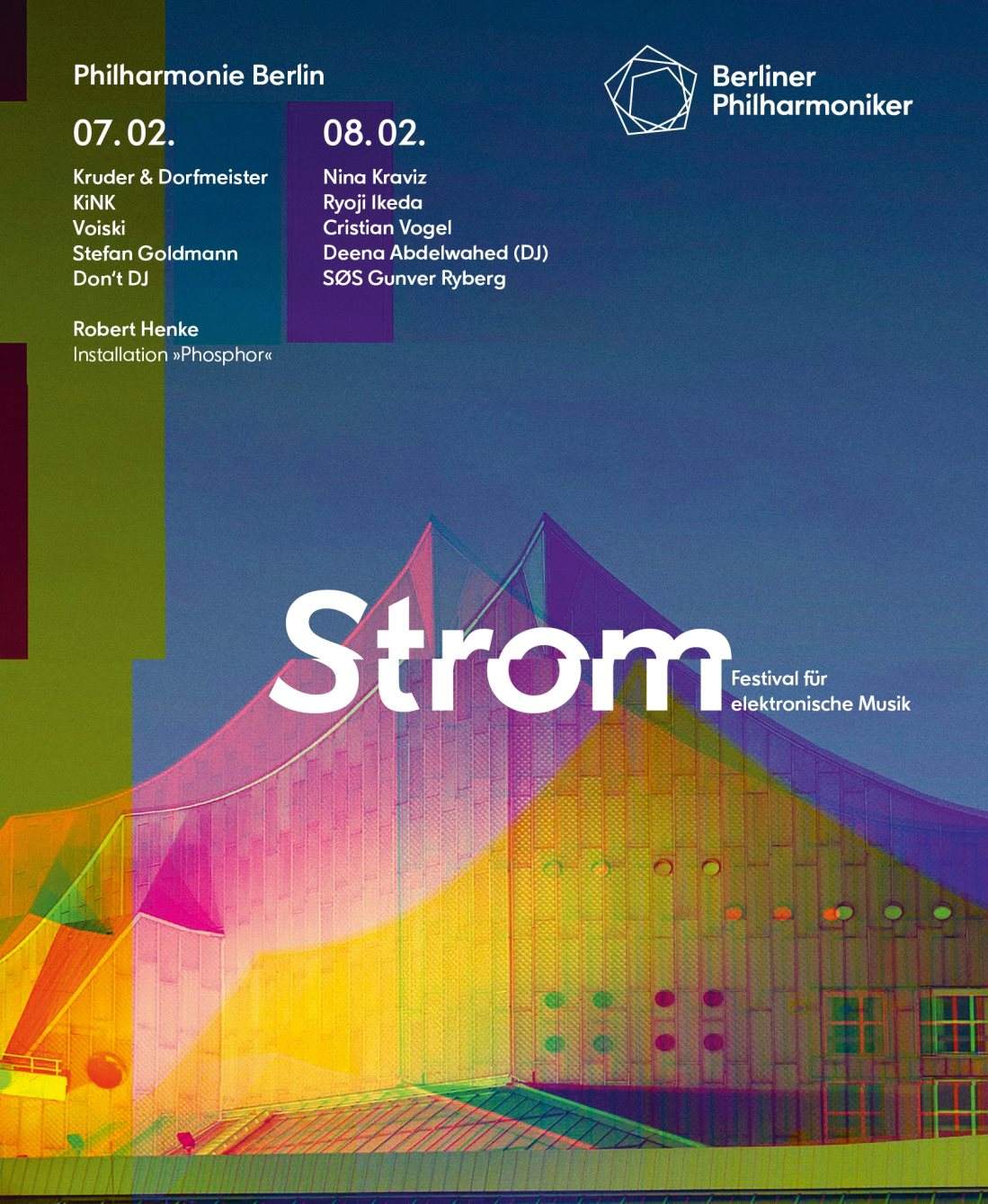 Strom Festival – Day 1: Kruder & Dorfmeister, Stefan Goldmann, KiNK, Robert Henke, Voiski . - Página frontal