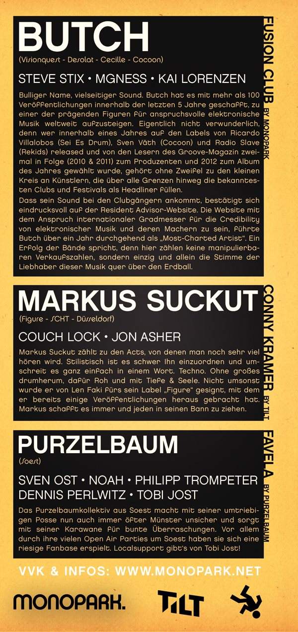 Monopark presents Butch & Markus Suckut - フライヤー裏