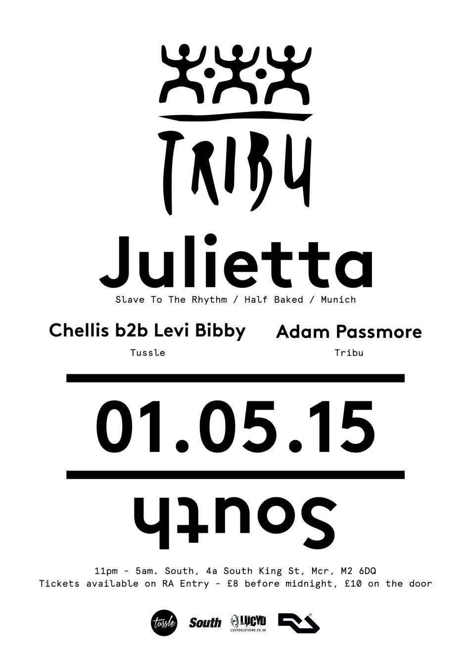 Event Cancelled - Tribu with Julietta, Chellis B2B Levi Bibby & Adam Passmore - フライヤー表
