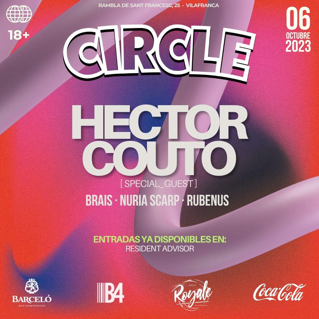 Circle at Sala Royale: Hector Couto, Brais, Nuria Scarp, Rubenus - フライヤー表
