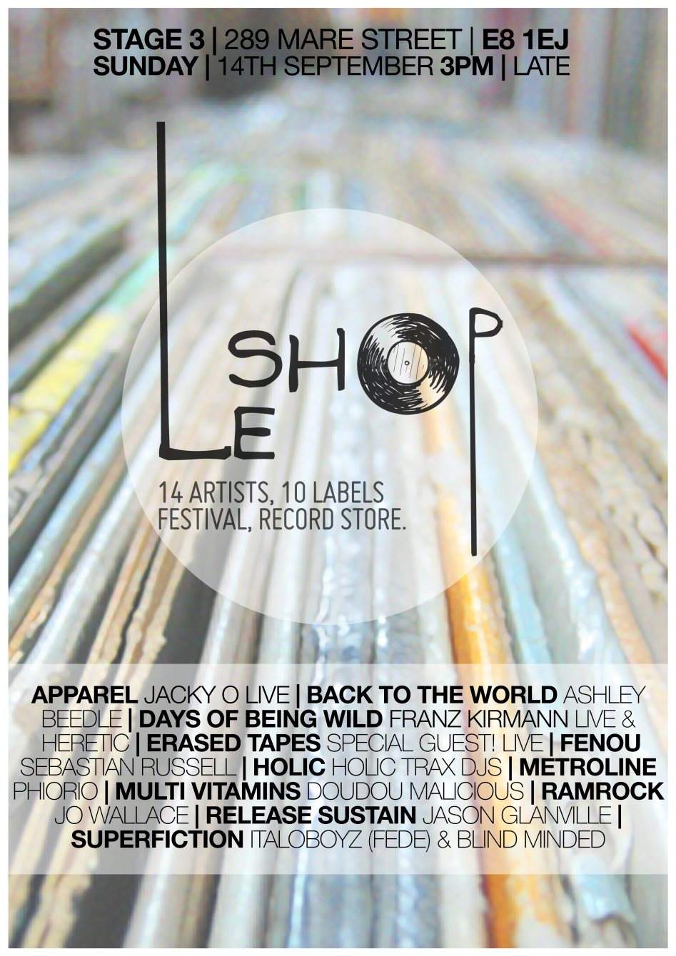 LE SHOP! 11 Labels, 11 DJs, 3 Live Sets - フライヤー表