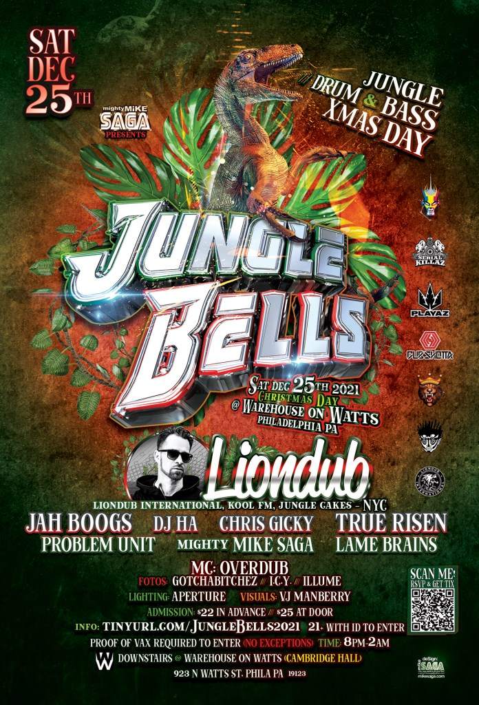 Jungle Bells Xmas Day at Warehouse on Watts, Philadelphia