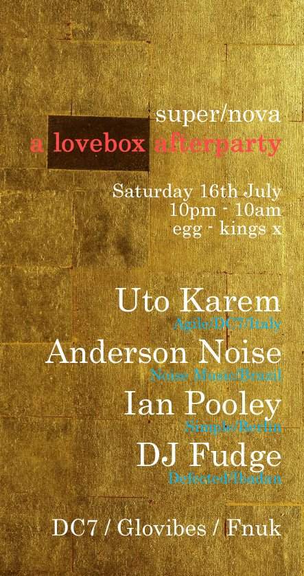 Supernova present A Lovebox Afterparty - フライヤー表