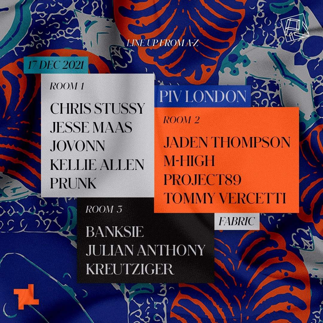 fabric presents: PIV - Chris Stussy, Prunk, Jovonn, Jaden Thompson, Tommy Vercetti & More - Página frontal
