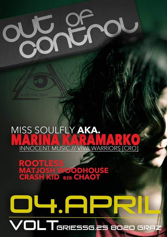 Auge mal Beat presents Out Of Control with Miss Soulfly - フライヤー表