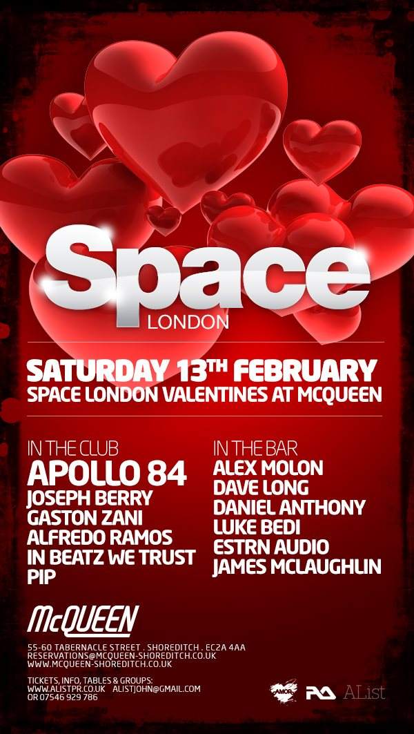 Space Valentines Party Ft. Apollo 84 & Uncoded - フライヤー表
