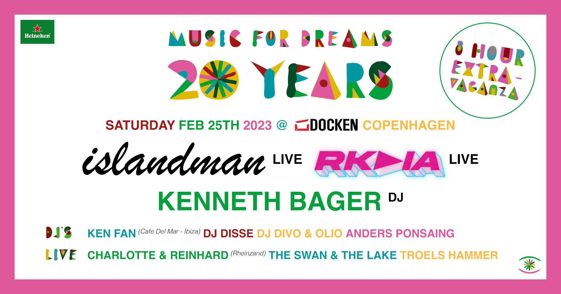 Music For Dreams - 20 Years Event with Islandman (Live) RKDIA (Live) Kenneth Bager (DJ) & More - フライヤー表