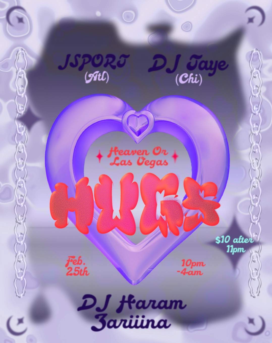 HUGS w/ DJ Taye, JSPORT, Dj Haram, and Zariiina  - フライヤー表