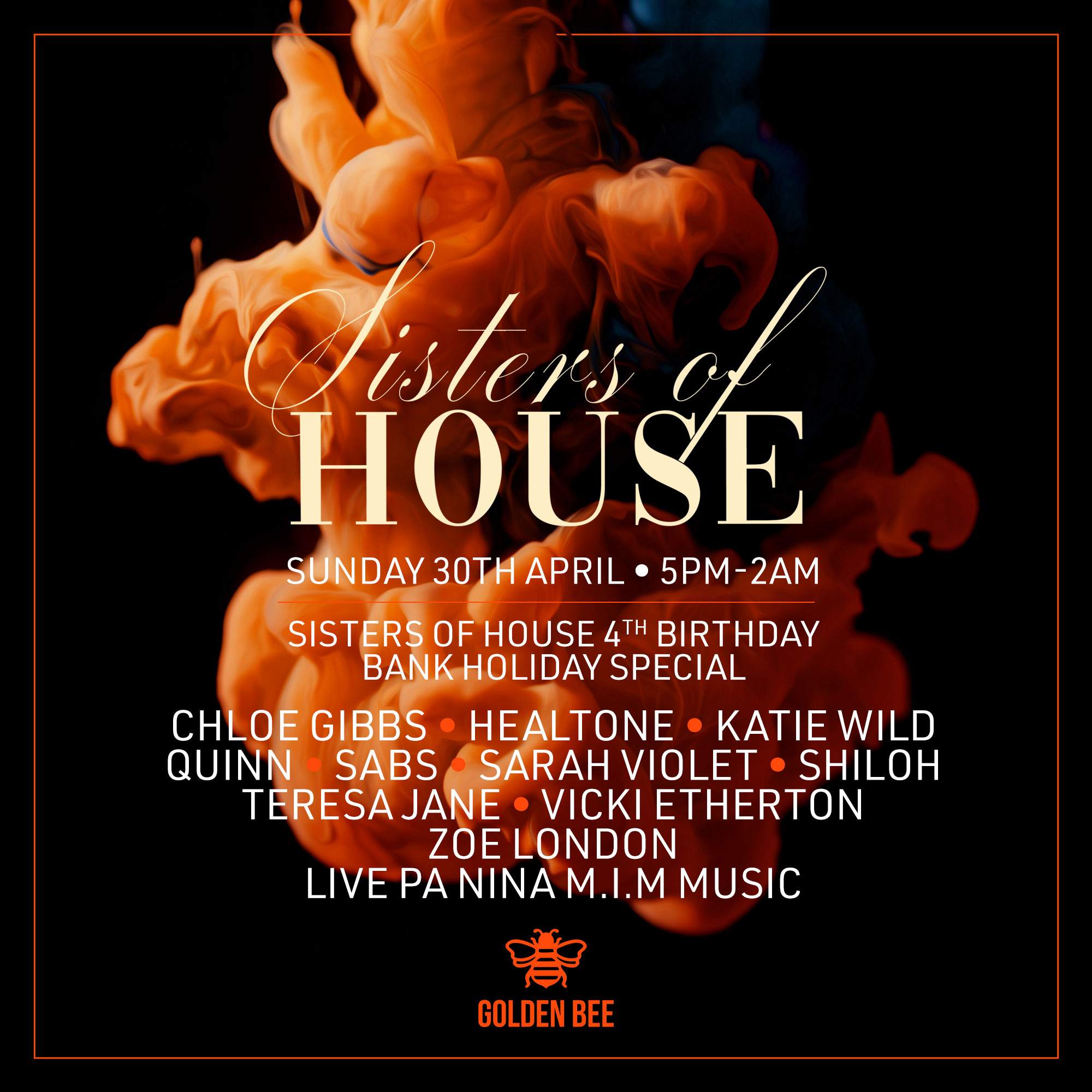 Sisters Of House 4th Birthday Rooftop Party - フライヤー表