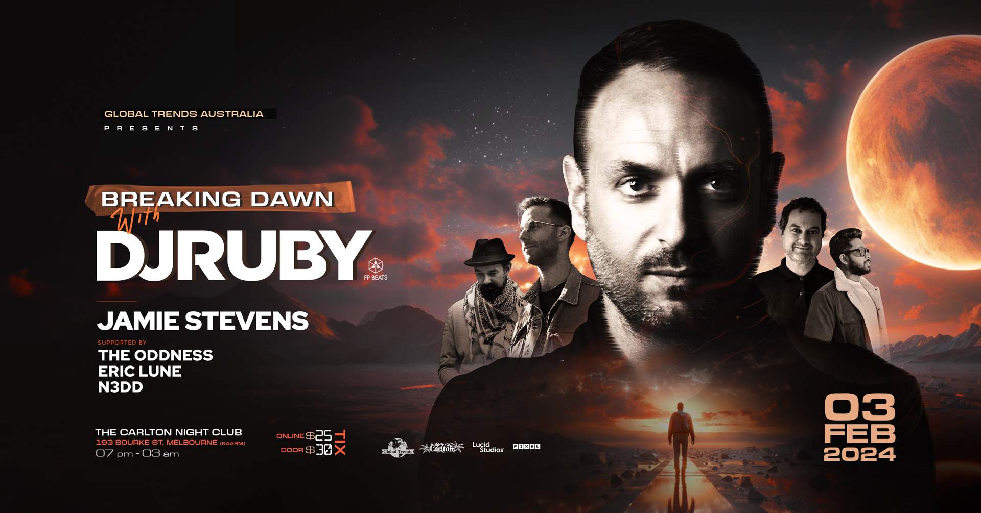 GLOBAL TRENDS AUSTRALIA pres: BREAKING DAWN with DJ Ruby & Jamie Stevens - フライヤー裏