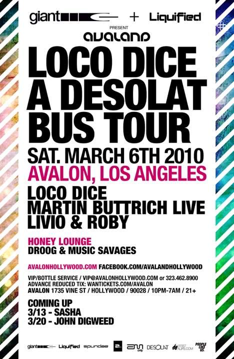 Avaland: Loco Dice presents A Desolat Bus Tour with Martin Buttrich, Livio & Roby - Página frontal