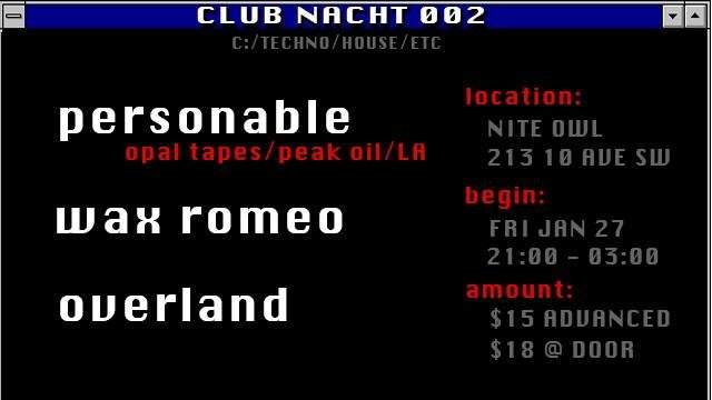 Club Nacht 002 - フライヤー表