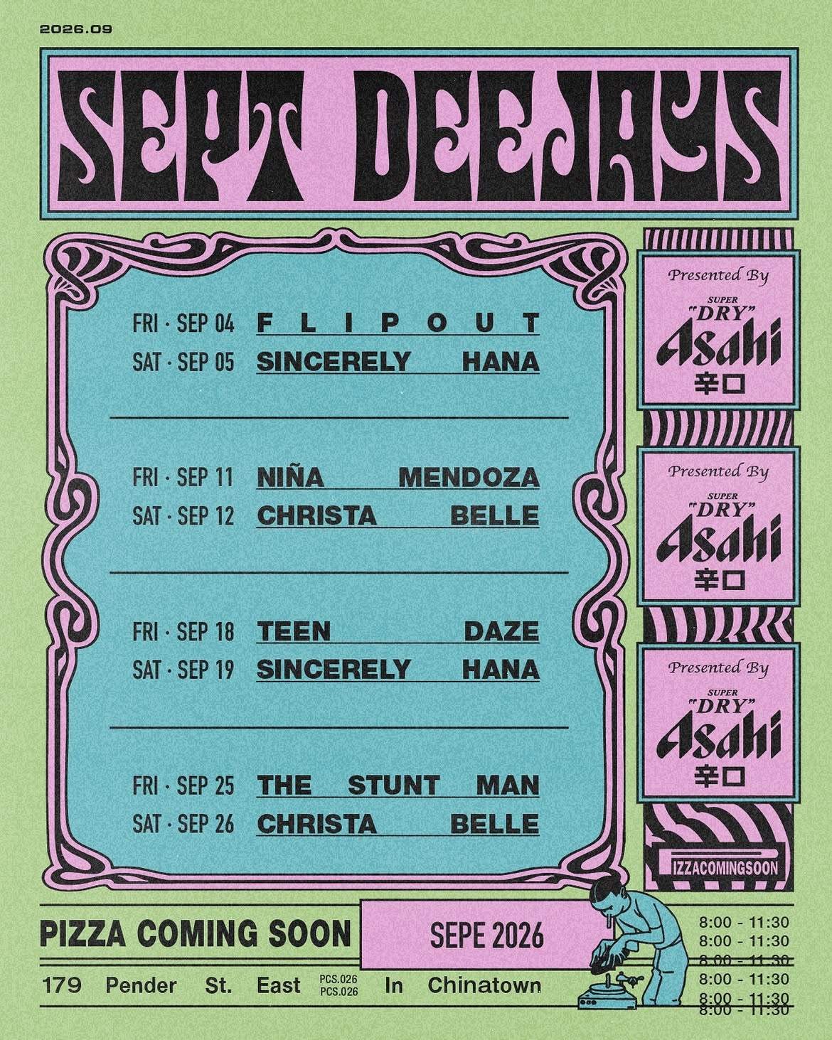 Teen Daze at Pizza Coming Soon flyer