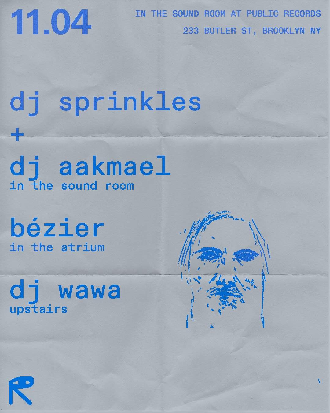 DJ Sprinkles + DJ Aakmael / Bézier / DJ Wawa - フライヤー表