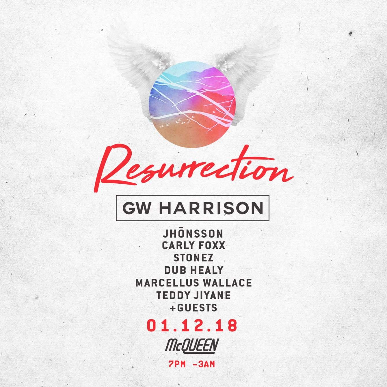 Resurrection 2018 Closing with GW Harrison - フライヤー表