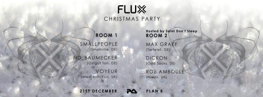 Flux Christmas Party with Smallpeople, Nd_baumecker & Max Graef - Página frontal