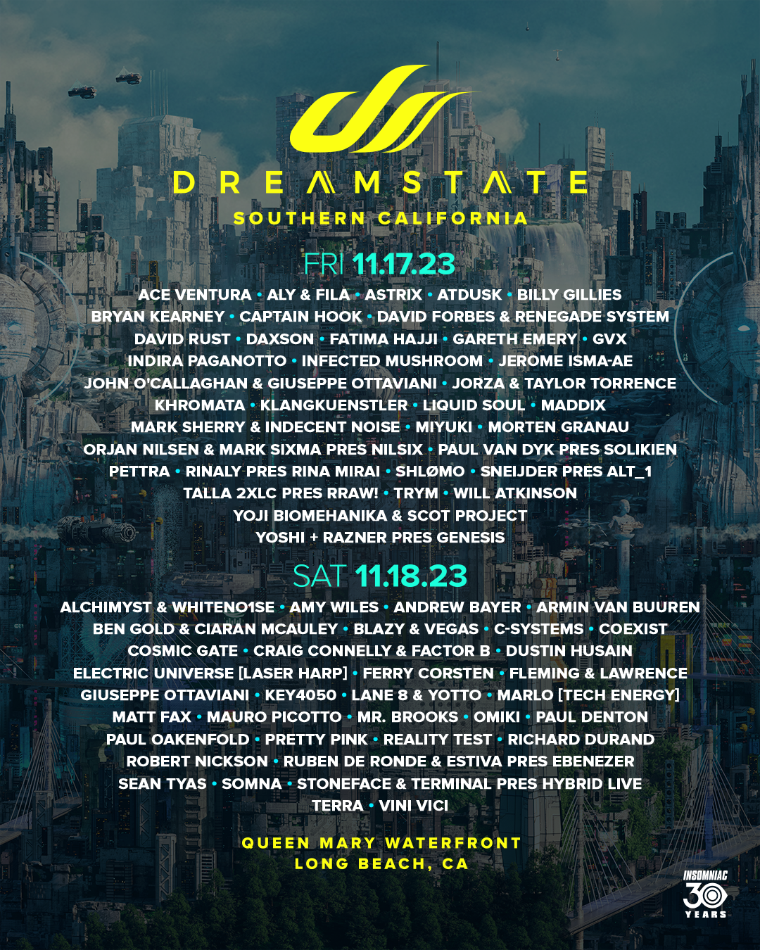 Dreamstate SoCal 2023 - フライヤー表