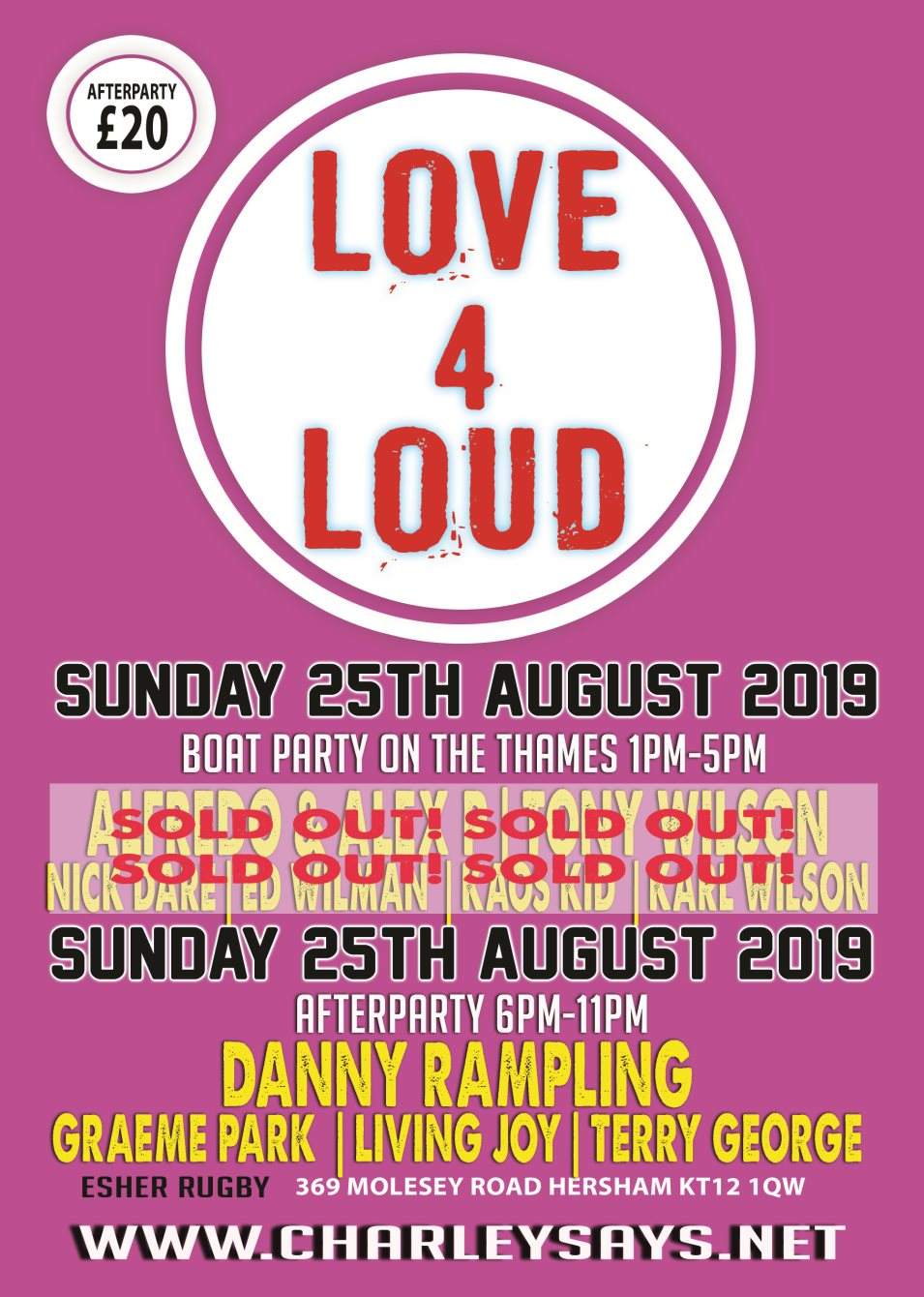 Love 4 Loud Boat Party with Alex P & Alfredo - フライヤー表