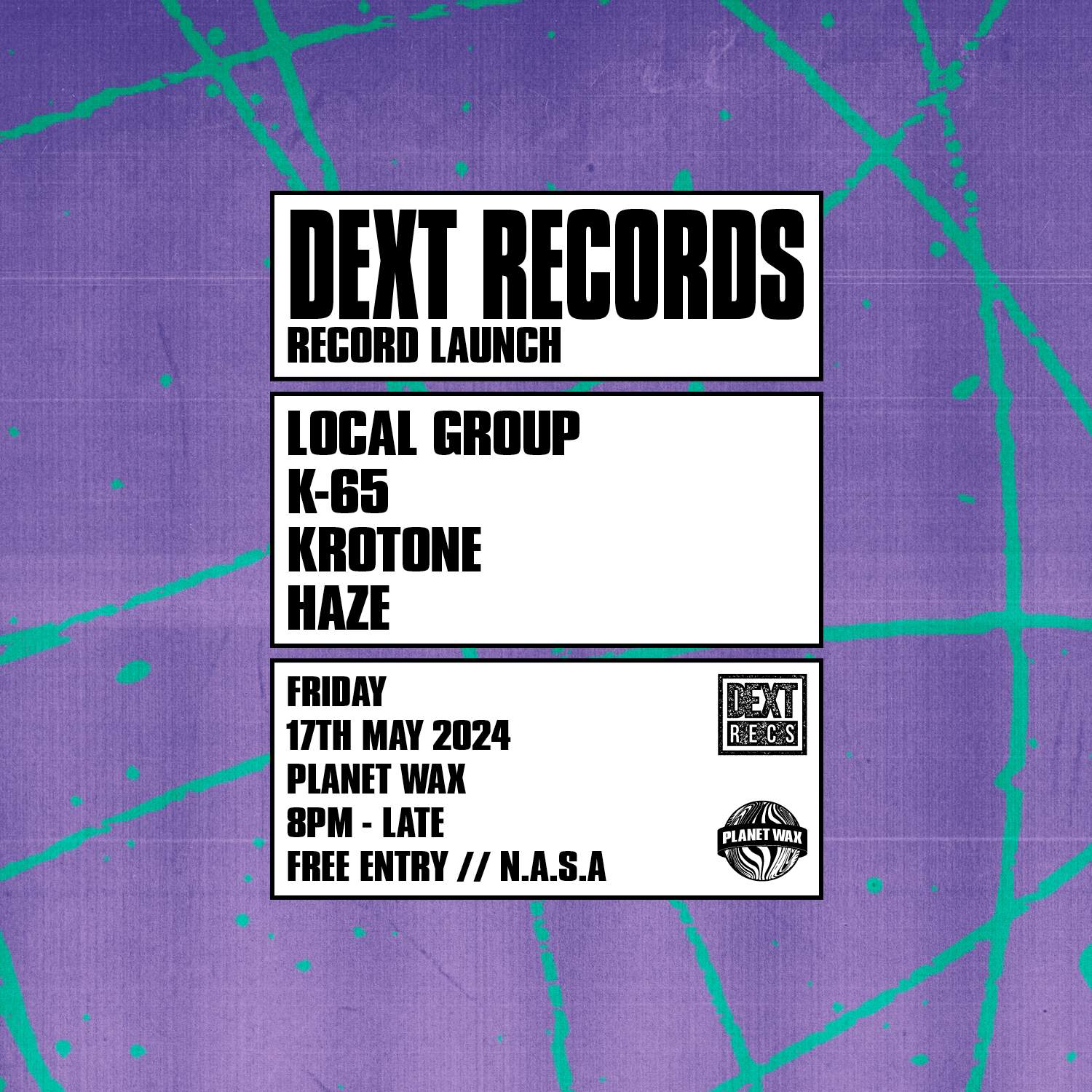 DEXT LIMITED RECORD LAUNCH - フライヤー表