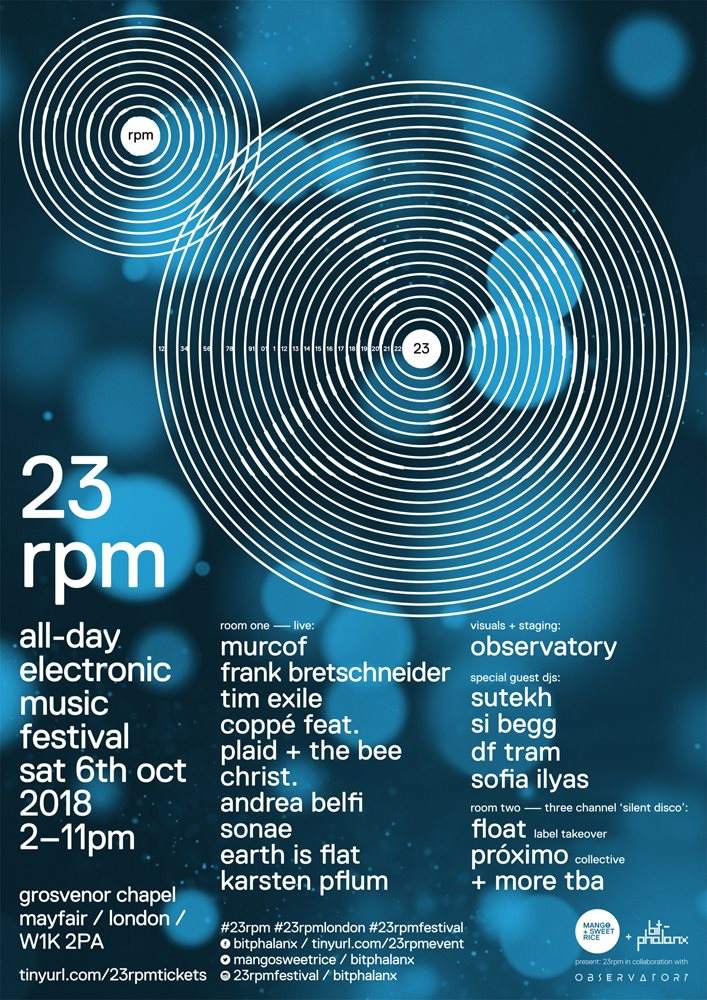 23rpm: An All-Day Electronic Music Festival (ft: Murcof, Frank Bretschneider, Tim Exile ) - フライヤー表