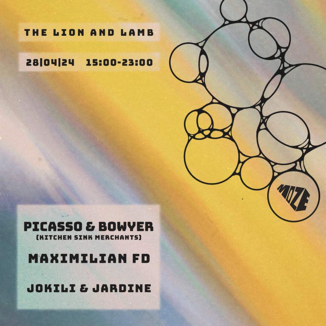 MOZE: A SUNDAY AT THE PUB W/ Picasso, Bowyer & Maximilian FD - フライヤー表