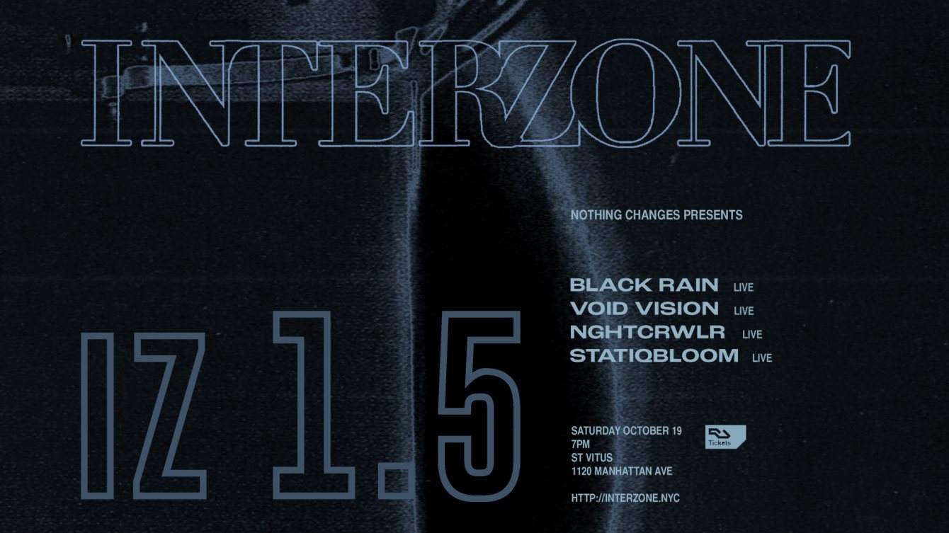 INTERZONE Nothing Changes presents Black Rain, Void Vision, Nghtcrwlr, Statiqbloom - Página frontal