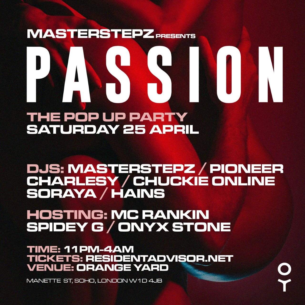 Masterstepz presents 'Passion - The Pop Up Party' - フライヤー表