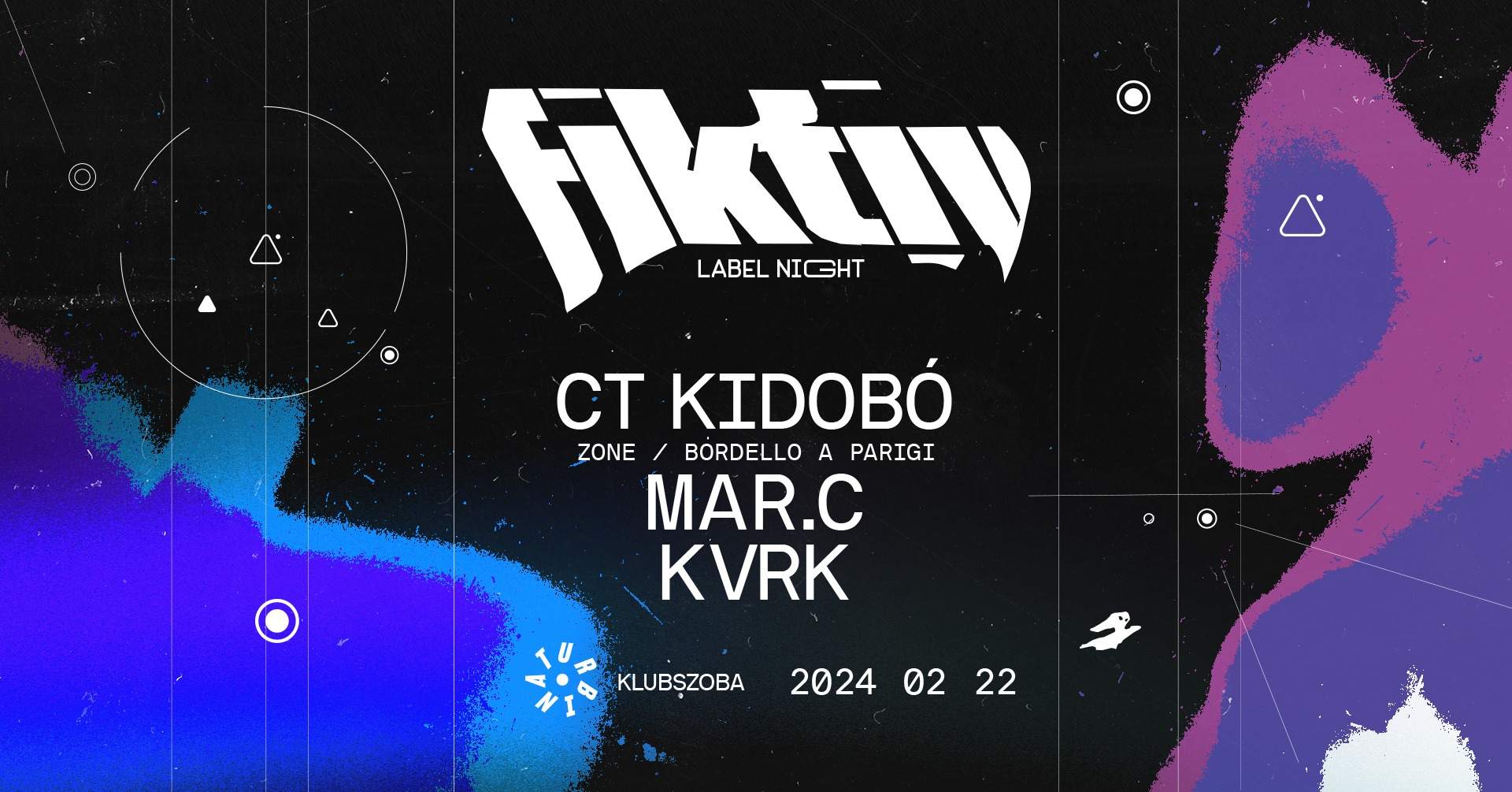 FIKTIV Label Night with CT Kidobó, Kvrk, mar.c - Página frontal