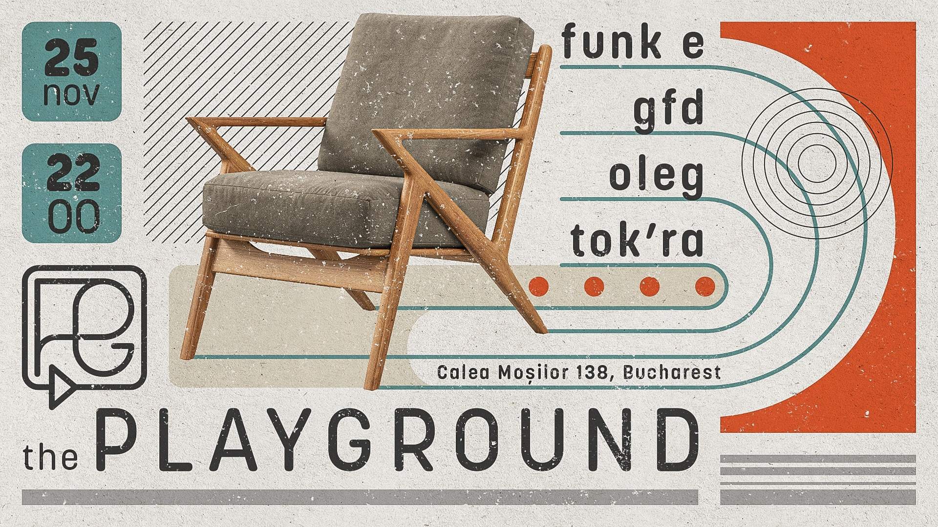 PLYGRND #02 with Funk E, Guy From Downstairs, Oleg, Tok'Ra - フライヤー表