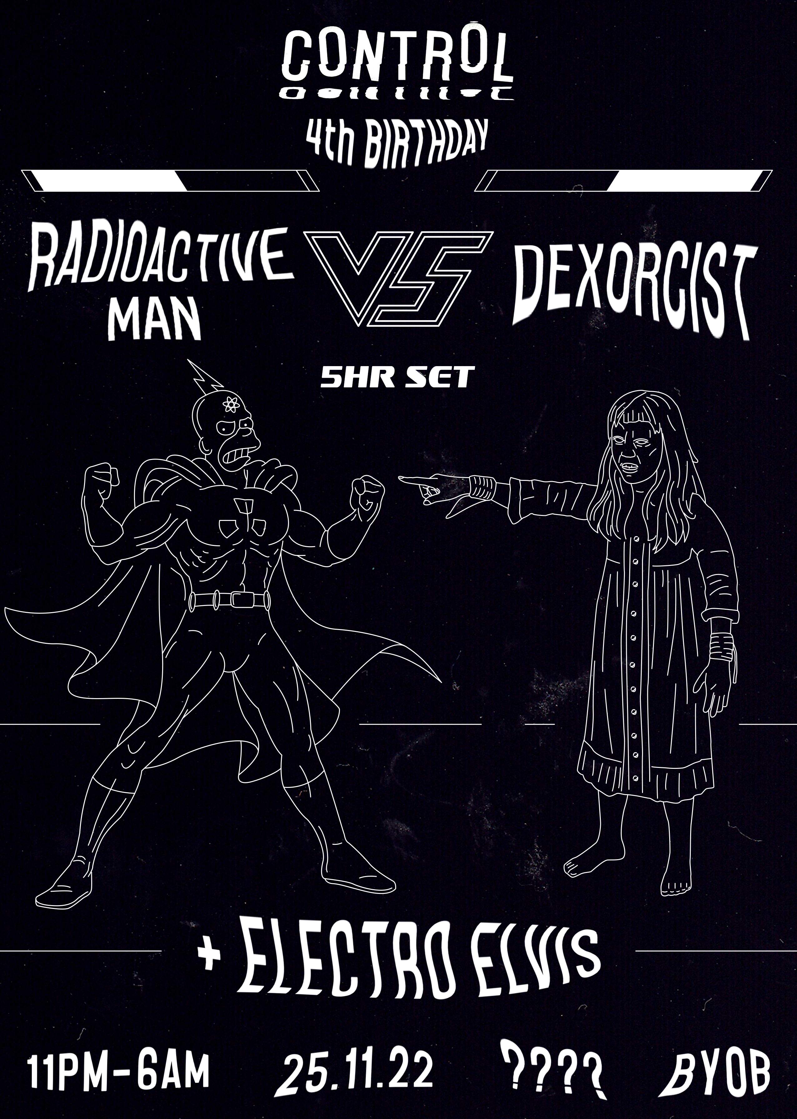 Control 4th Birthday. Radioactive Man B2B Dexorcist (5 hour set) + Electro Elvis - Página frontal