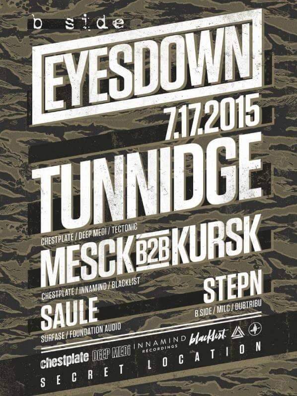 B-Side presents Eyes Down with Tunnidge, Mesck & More - Página frontal