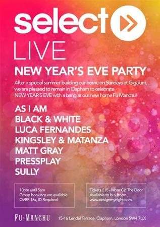 New Years Eve with Select Live - Página frontal
