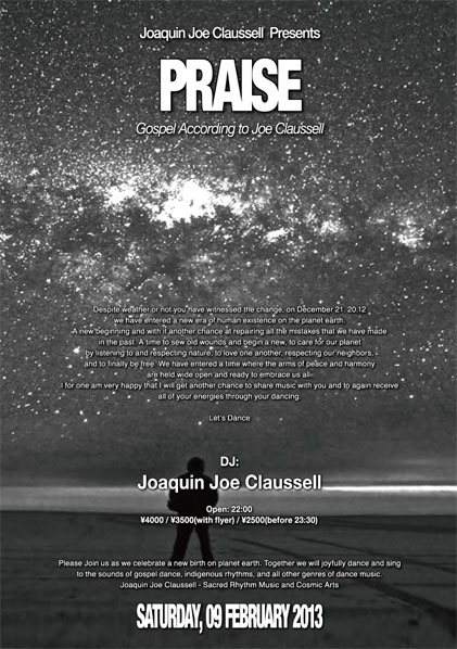 Joaquin Joe Claussell presents 'Praise Life' (Gospel According to Joe Claussell) - フライヤー表