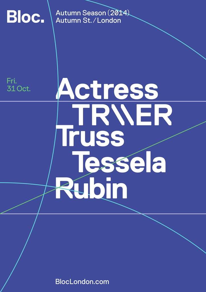Bloc - Actress, TR\\ER, Truss, Tessela, Rubin - フライヤー表