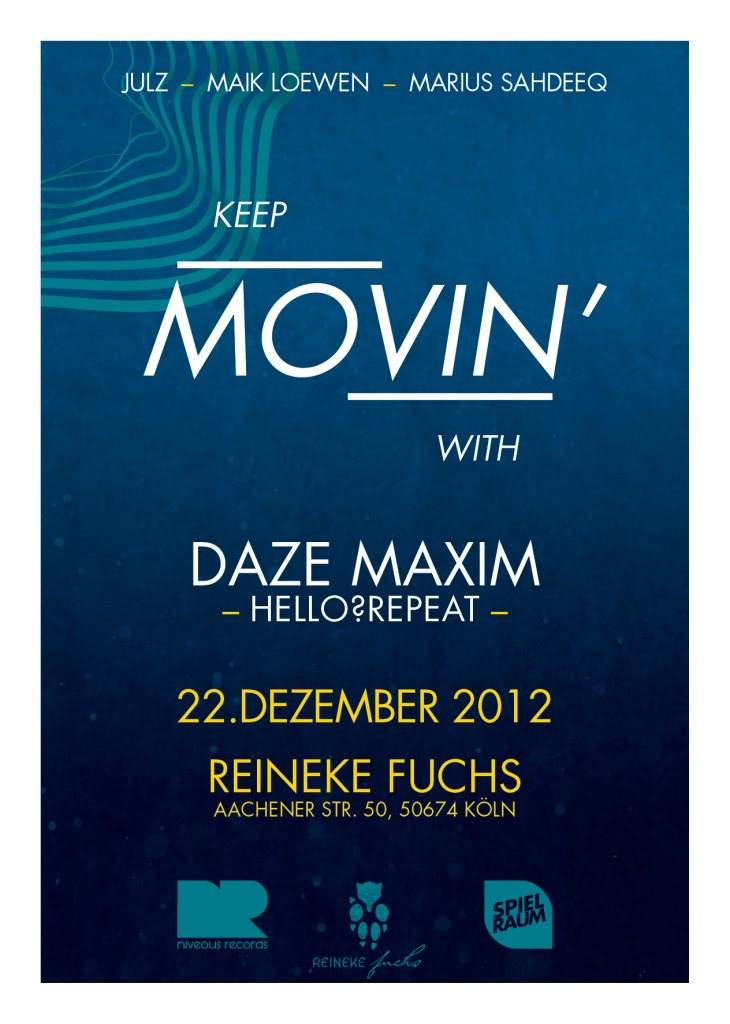 Keep MOVIN` with Daze Maxim - Página frontal