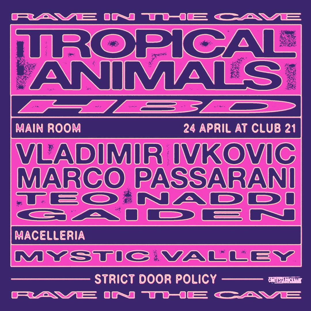 Tropical Animals 14th Anniversary with Vladimir Ivkovic, Marco Passarani - フライヤー表