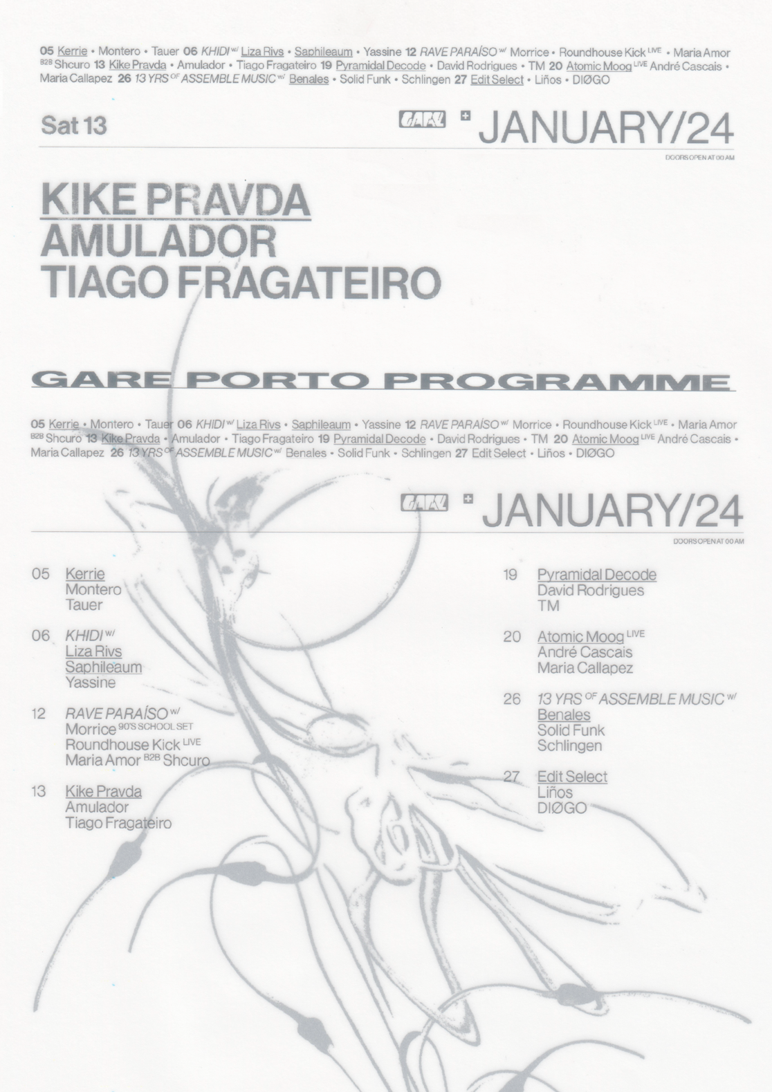 Kike Pravda + Amulador + Tiago Fragateiro - フライヤー表