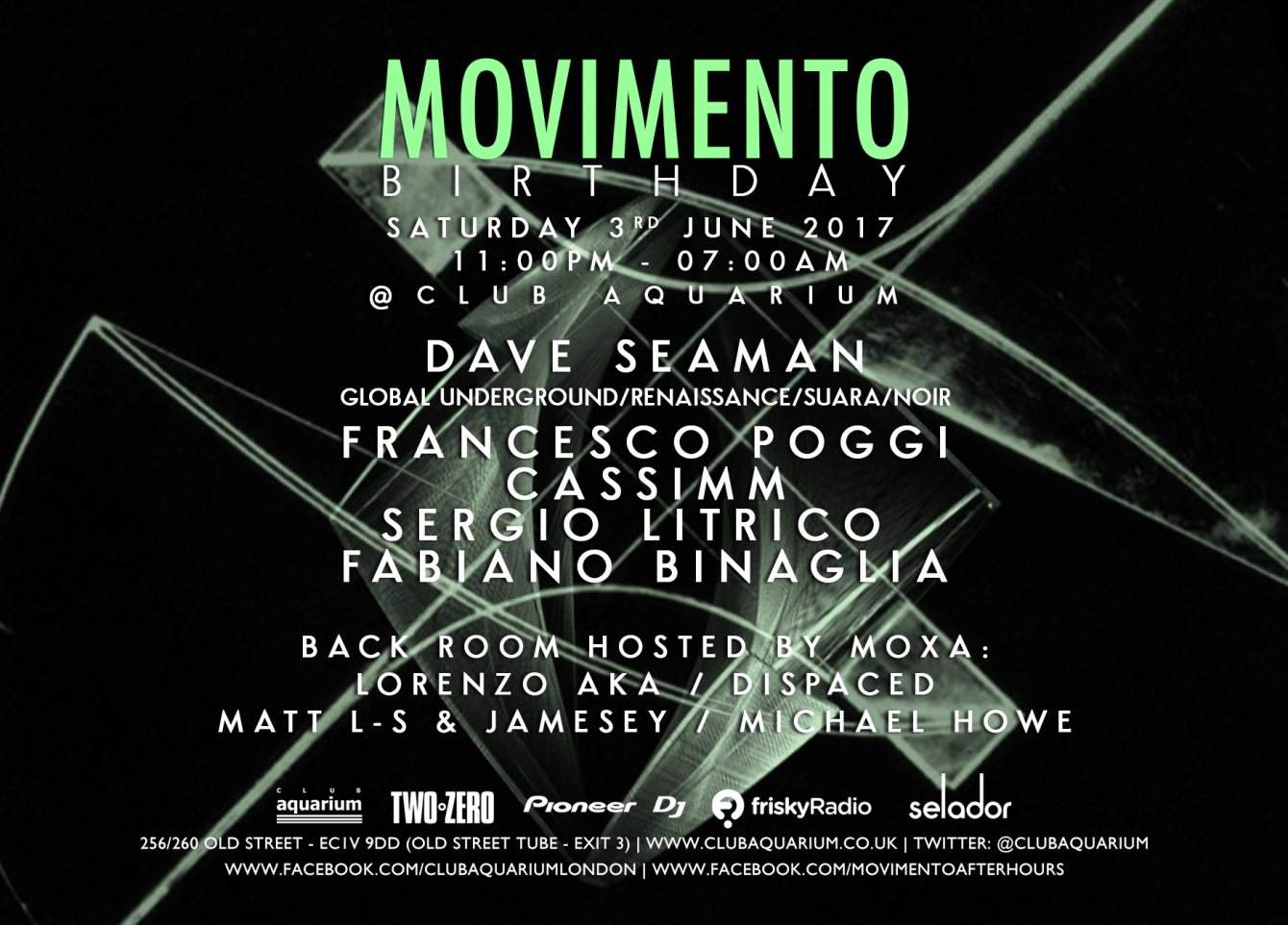 Movimento 7th Birthday Party Feat. Dave Seaman (GU/Renaissance) - Página trasera