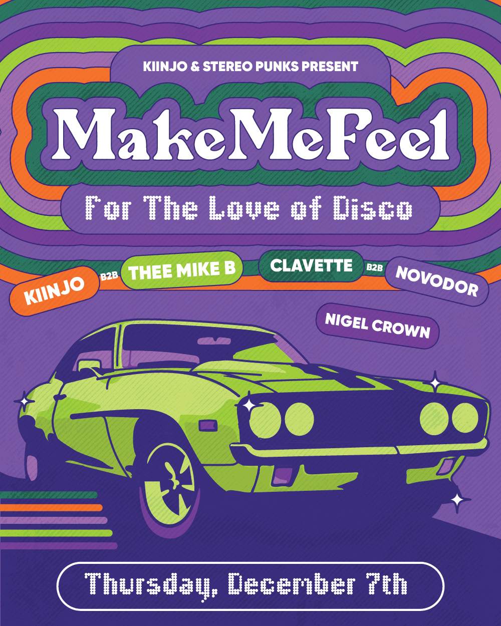Make Me Feel feat. Thee Mike B, Kiinjo, NOVODOR, clavette + more - フライヤー裏