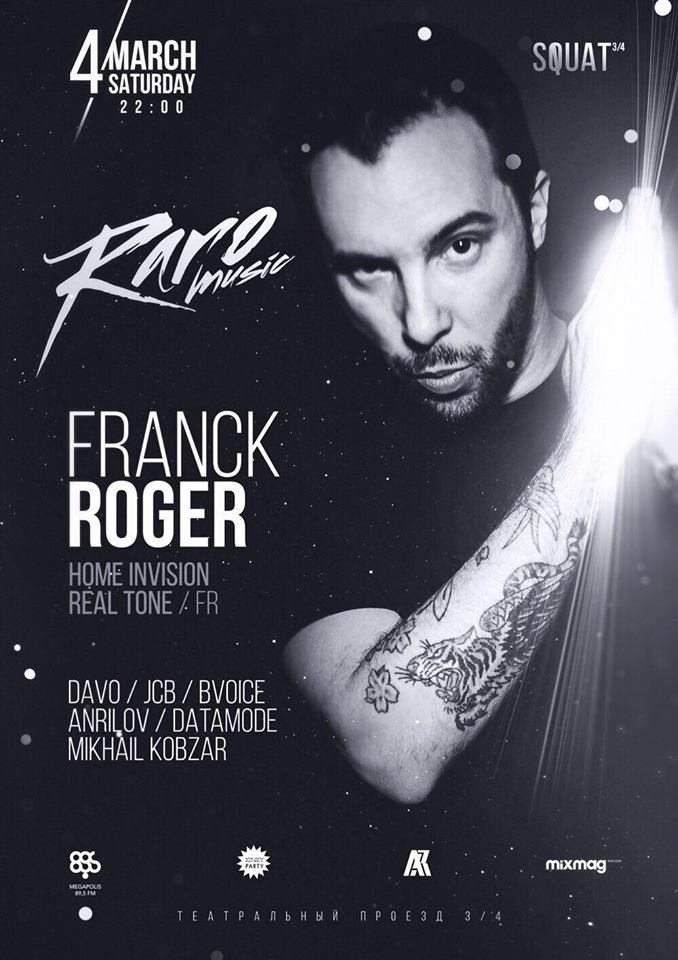 Raro Music Label Night with Franck Roger (Home Invasion / FR) - Página trasera