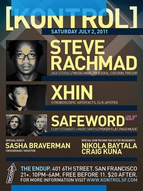 [kontrol] with Steve Rachmad, Xhin, & The Debut Of Safeword (Live) - フライヤー裏