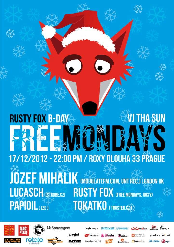Free Mondays Roxy Prague at Rusty FOX B-Day - Página frontal