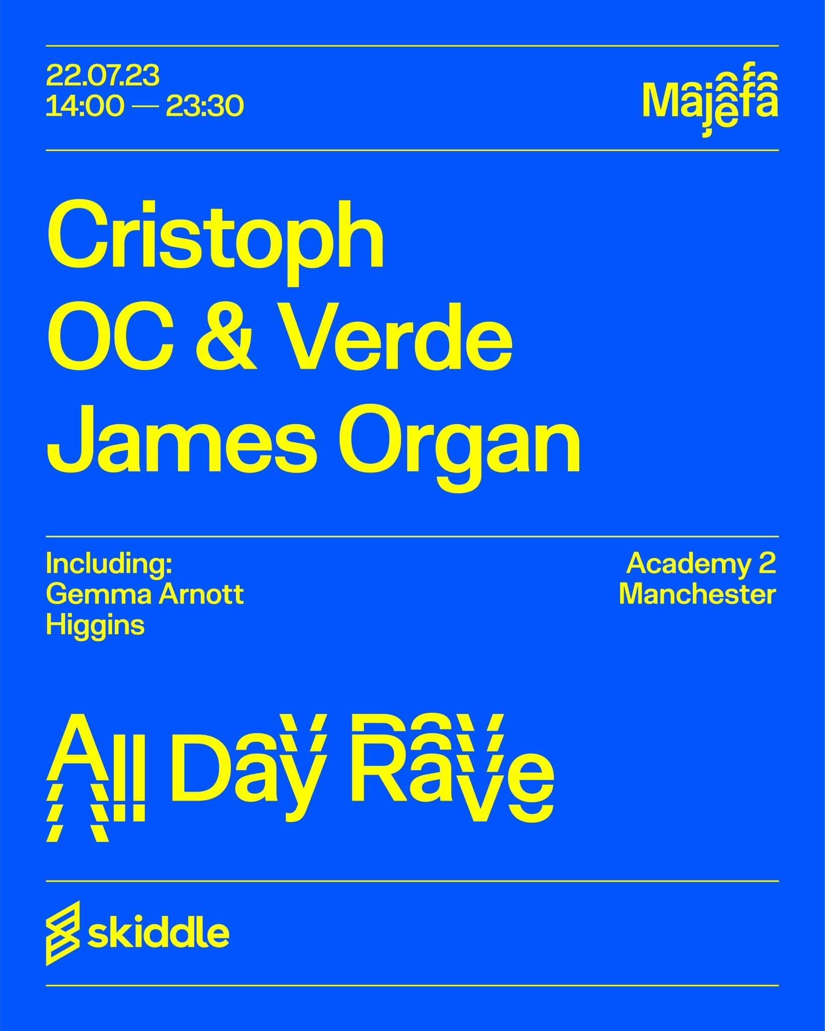 Majefa All Day Rave: Cristoph, OC & Verde, James Organ - Página frontal
