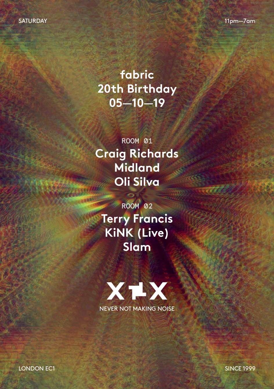 fabric XX: Craig Richards, Midland, KiNK (Live) & Slam - フライヤー裏
