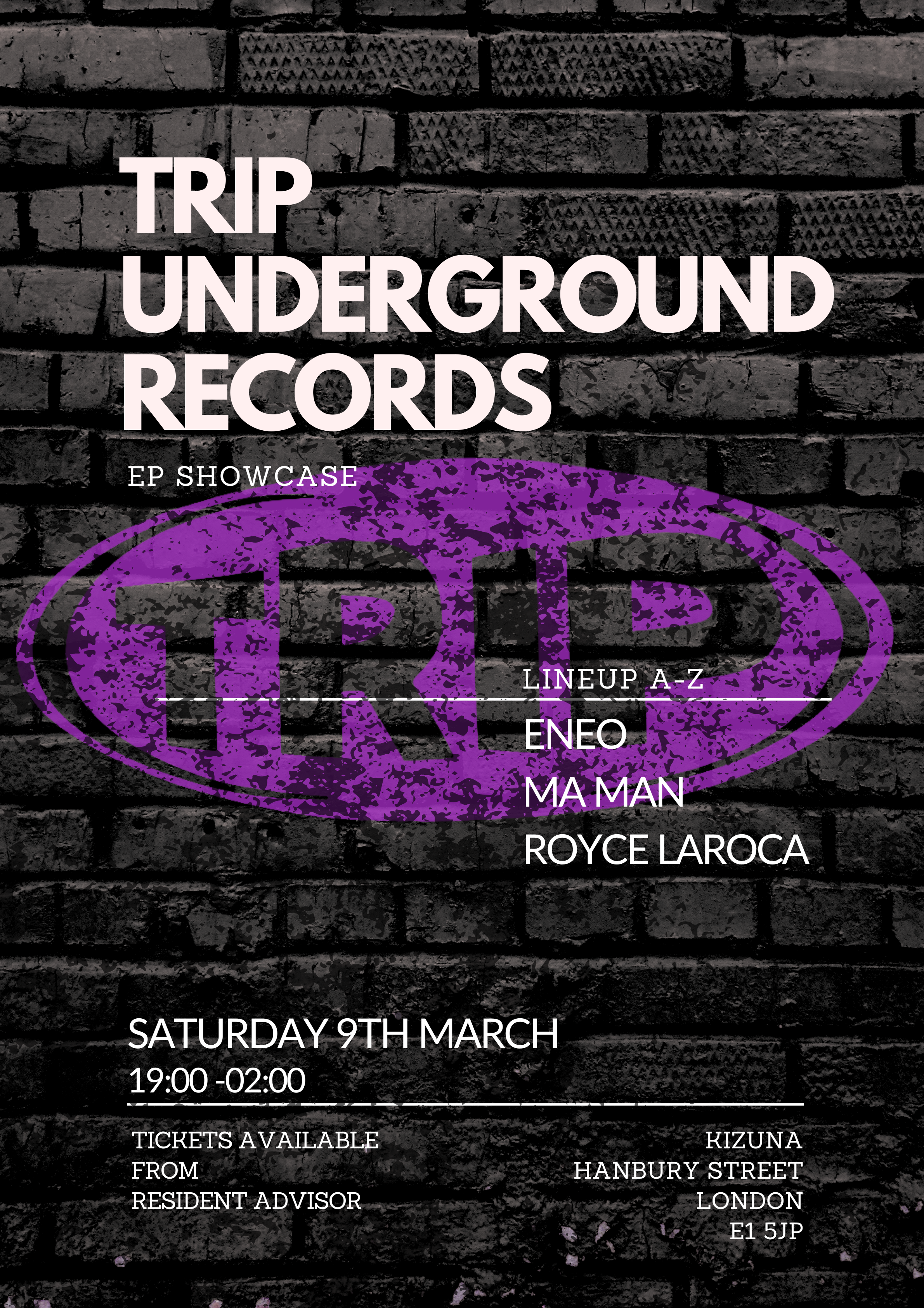TRIP Underground Records TUR001 - EP Showcase - Página trasera