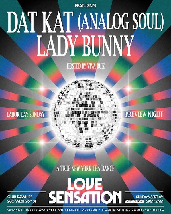New Party Preview: LOVE SENSATION SUNDAYS w Dat Kat (Analog Soul