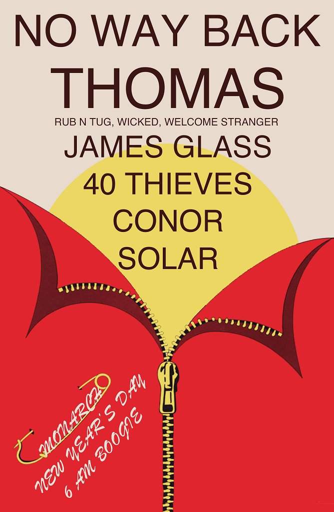 No Way Back New Year's Morning with Thomas (Rub N Tug), Solar, Conor, James Glass, 40 Thieves - Página frontal