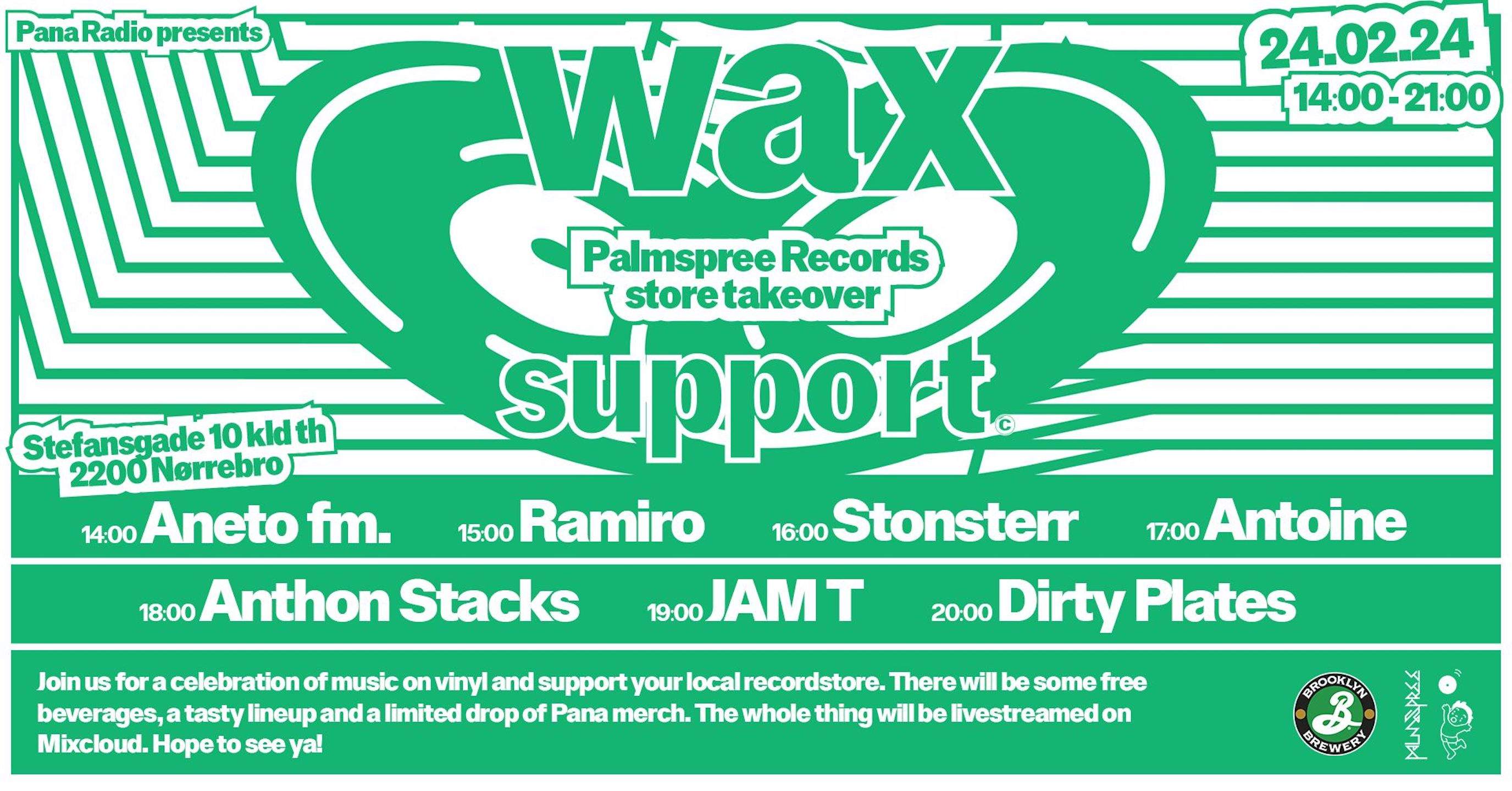 Pana Radio presents: Wax Support - Palmspree Takeover - Página frontal