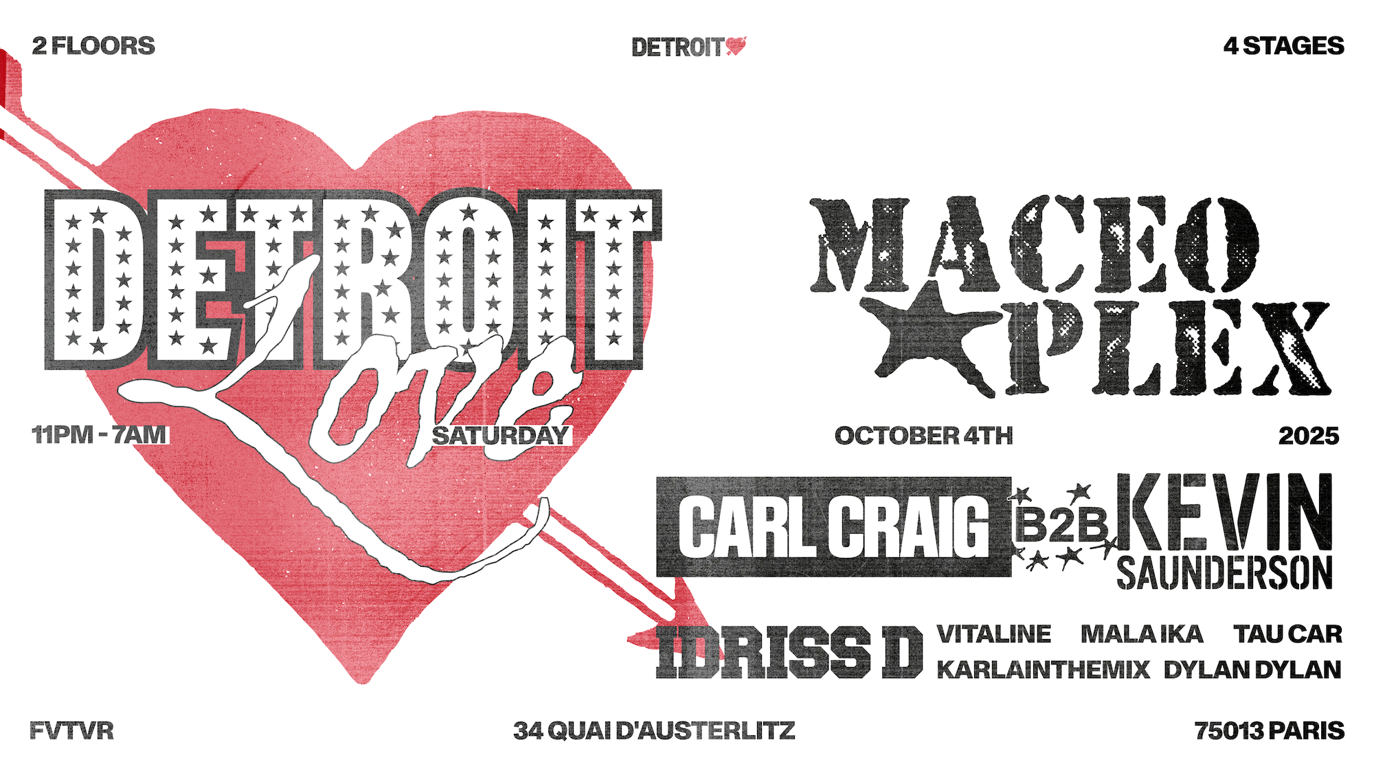 DETROIT LOVE: Carl Craig B2B Kevin Saunderson, Maceo Plex at Fvtvr